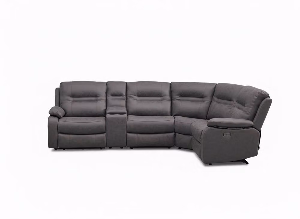META Jackson 2 Corner 1 + Console Reversible Power Recliner Sofa in Dark Grey with USB Charging and Cup Holders – 2