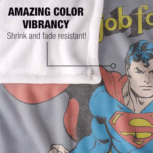 LOGOVISION Superman DC On The Job Super Soft Silky Touch Fleece Throw Blanket, Multicolour, W: 127 cm x D: 152 cm – 3