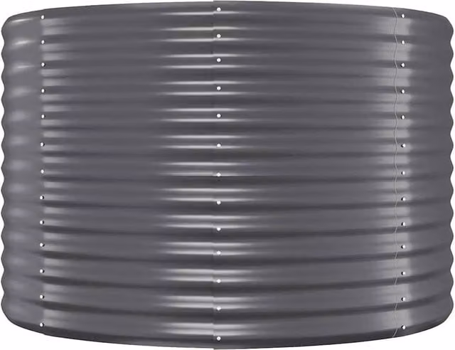 Berkfield Home Garden Powder-coated Steel Raised Bed in Anthracite Grey, W/D/H: 100 x 100 x 68 cm