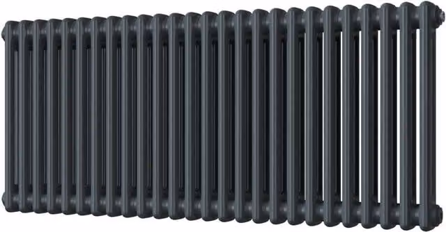 Alpha Anthracite 2 Column Steel Radiator in Grey, H: 1164 mm, W: 500 mm
