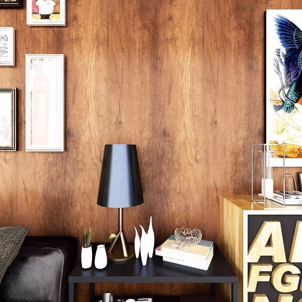 FLAVORA Rustic Brown Wood Grain Self Adhesive Vinyl Roll, 0.6 m2 – 4