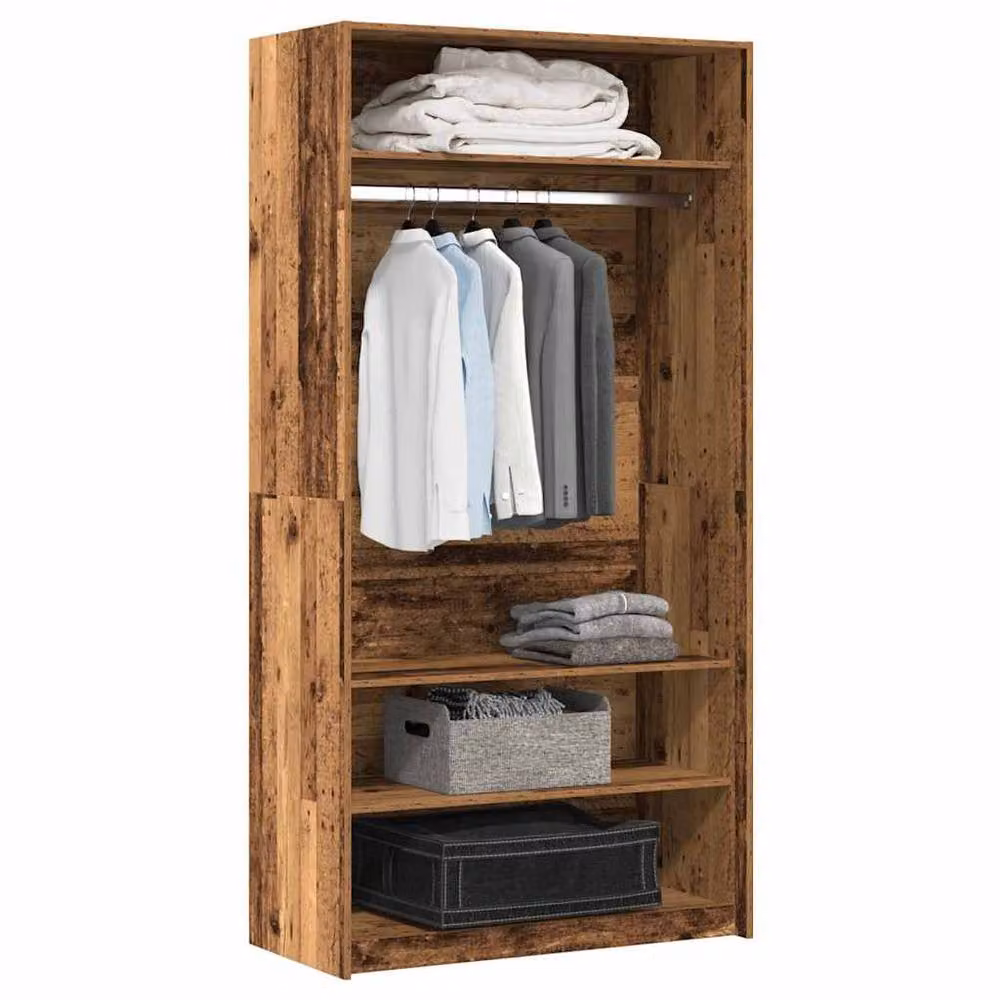 Berkfield Home Old Wood Wardrobe in Brown, W/D/H: 100 x 50 x 200 cm – 2