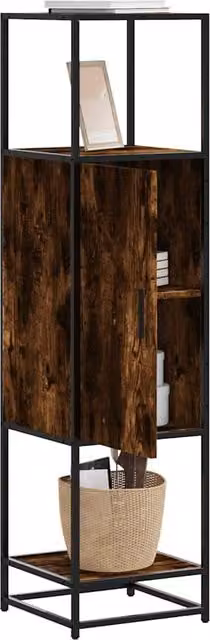 Berkfield Home Smoked Oak Highboard in Brown, W/D/H: 35.5 x 35 x 139 cm – 1