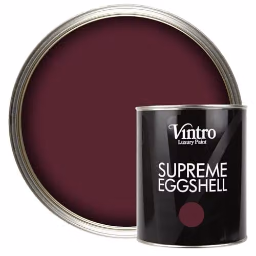 Vintro Sweet Damson Dark Purple Eggshell Paint for Interior and Exterior Walls, Wood and Trim, 1 Litre