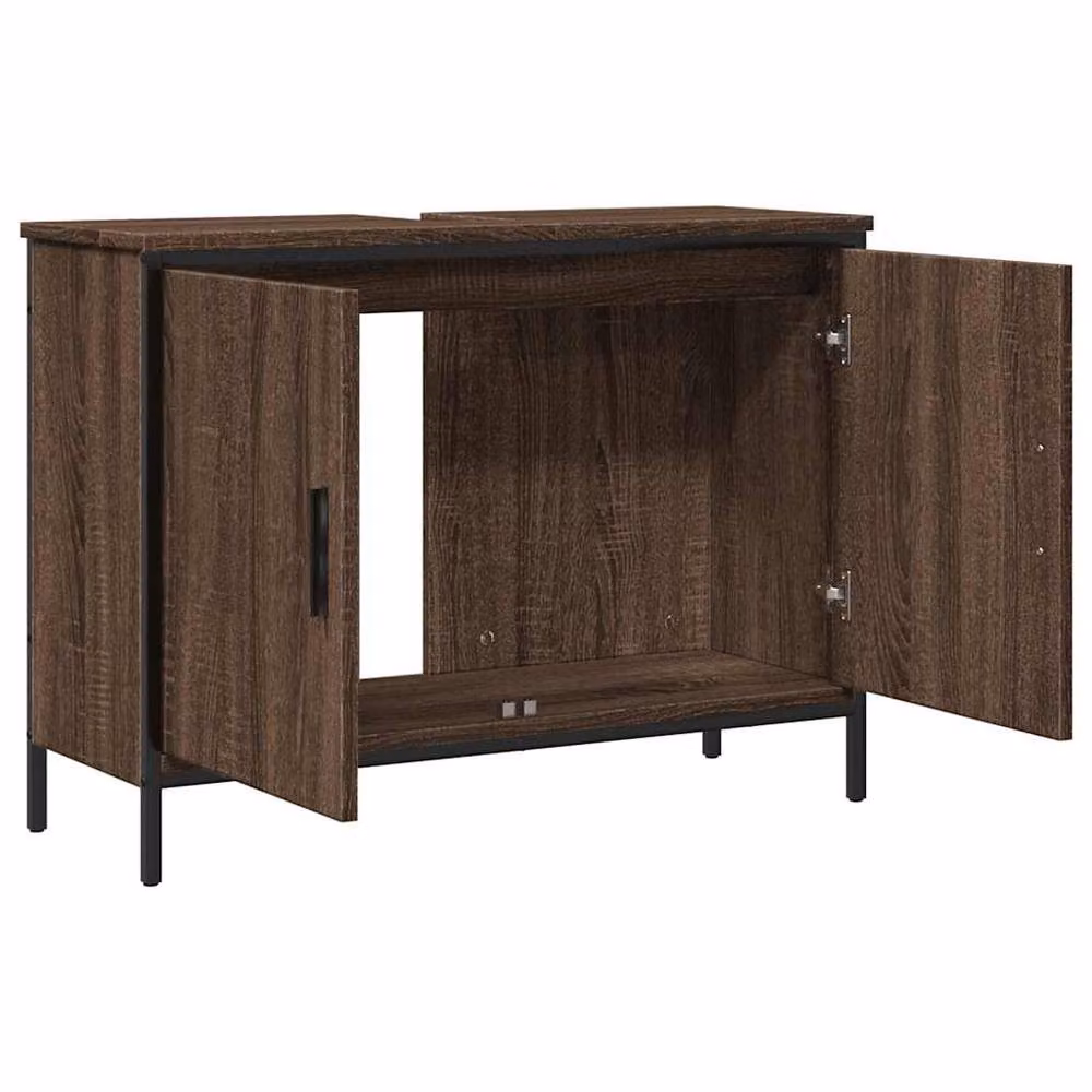 Berkfield Home Brown Oak Wall Mounted Bathroom Sink Cabinet W/D/H: 80 x 30 x 60 cm – 4