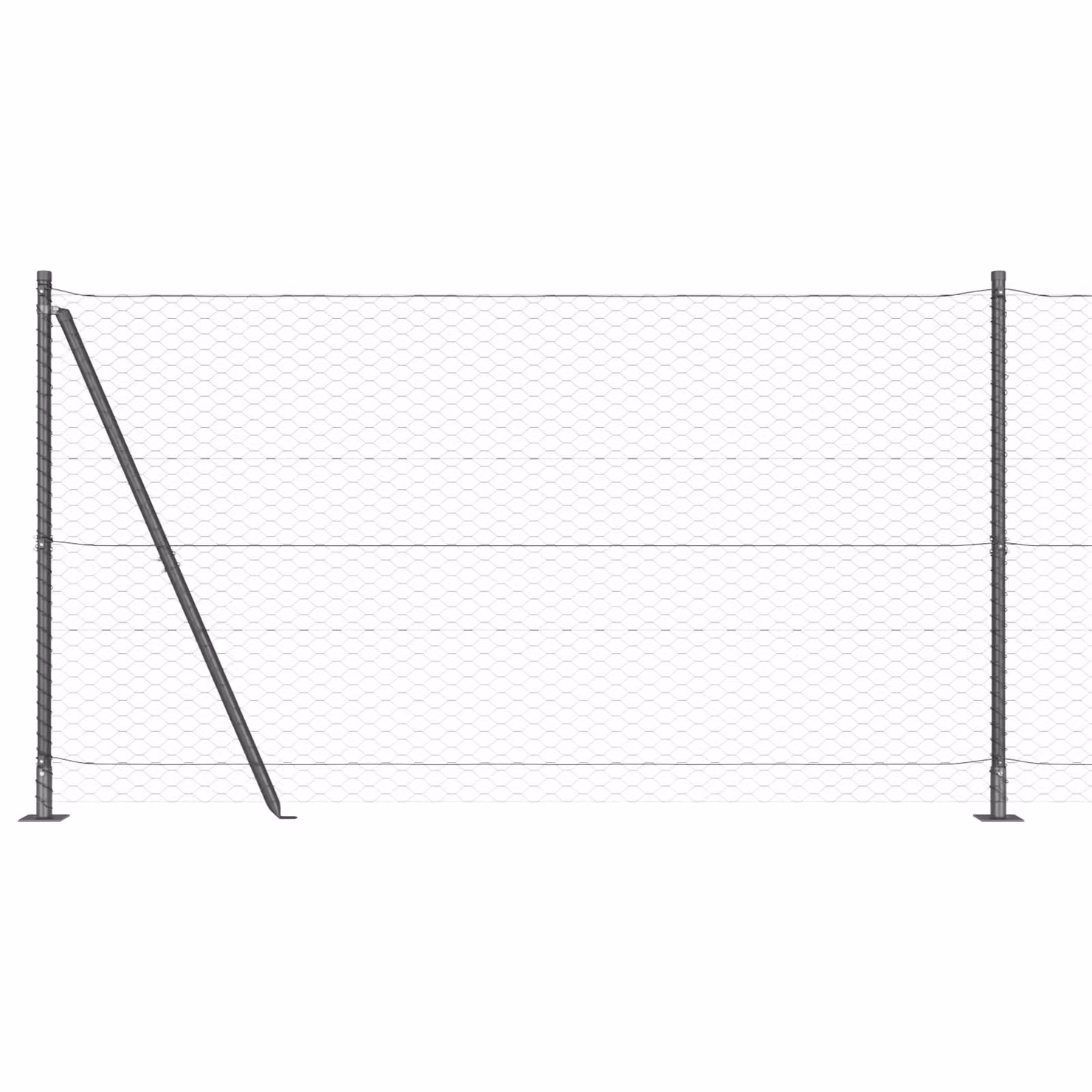 Berkfield Home Grey Steel Hexagon Fence, Height: 120 cm, Length: 50 m – 2