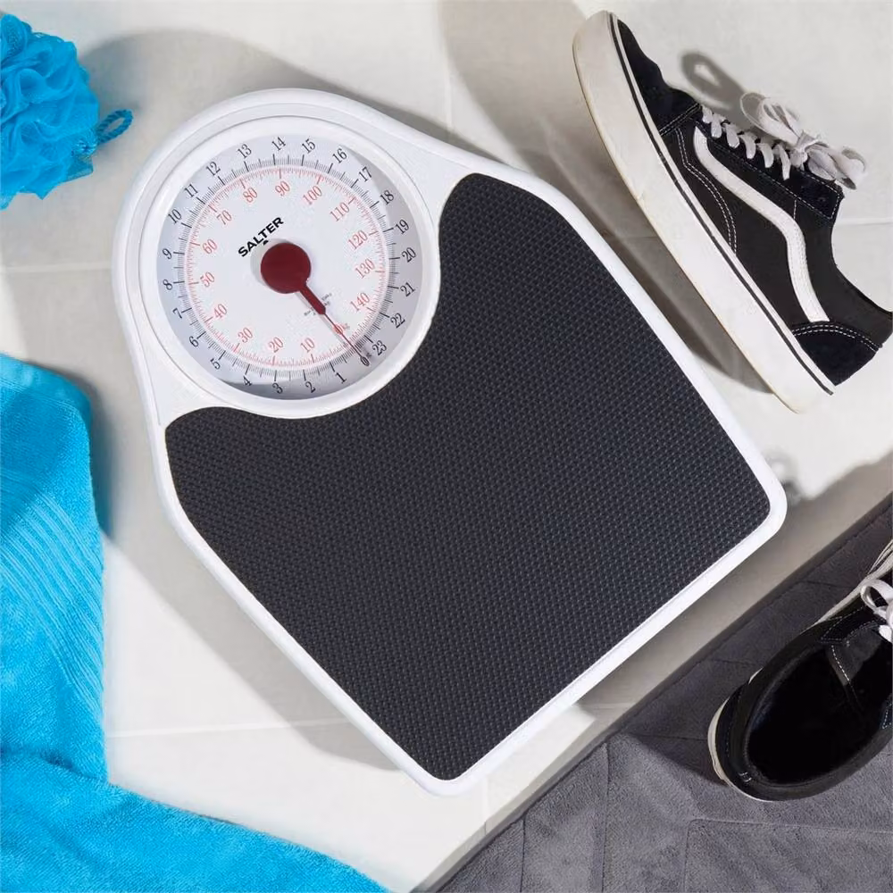 Salter White Manual Mechanical Personal Bathroom Scale with Analog Display – 2