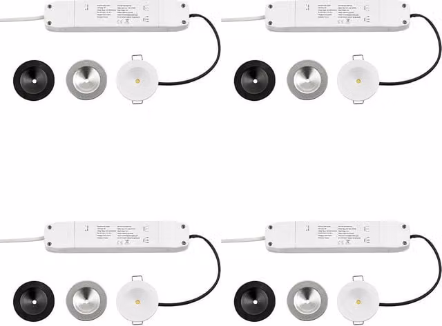 Loops 4 Pack Recessed Emergency Ceiling Guide Light Kit with Daylight White LED in White