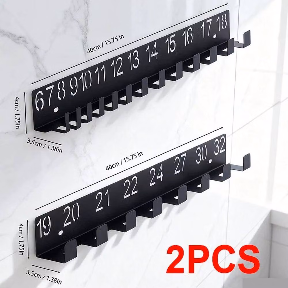 FLAVORA Set of 2 Wall Mounted Wrench Holder and Screw Organiser, Black, Width: 50 cm – 3
