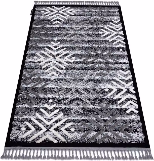 RugsX Moroccan Rug in Black and Grey, W/D/H: 170 x 120 cm – 1