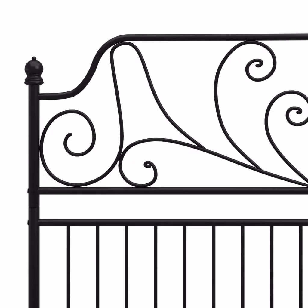 Berkfield Home Black Metal Bed Frame W: 160 cm, D: 200 cm – 3