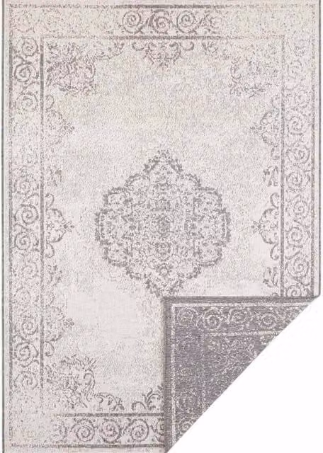 THE RUGS Cebu Reversible Indoor Outdoor Flatweave Polypropylene Rug in Grey, W: 160 cm, D: 230 cm