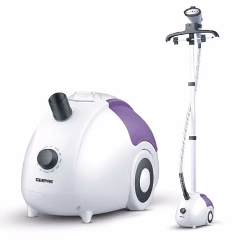 Geepas 2000W Upright Garment Steamer with 1.8L Water Tank and 11 Steam Modes in White or Purple – 4
