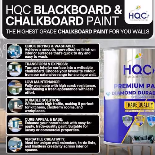 HQC Paints Matt Blackboard and Chalkboard Paint in Green, 1 Litre – 3