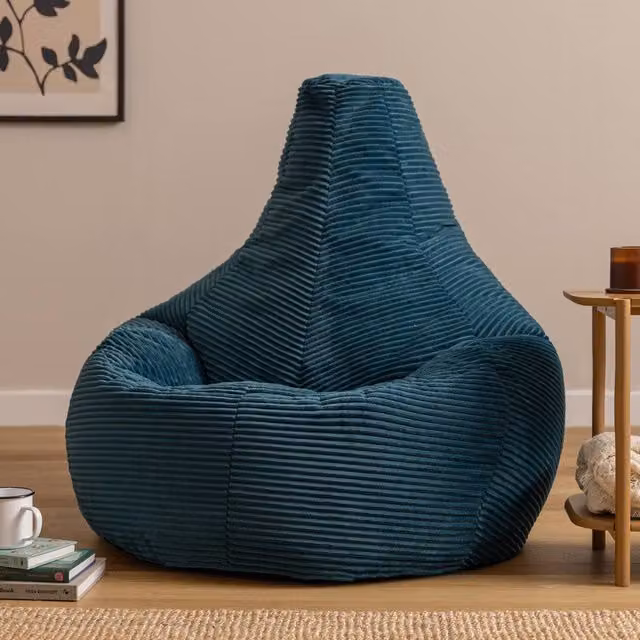 icon Dalton Corduroy Bean Bag Recliner in Petrol Blue