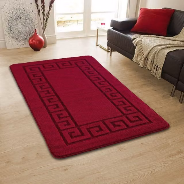 Smart Living Non Slip Plain Red Gel Back Mat, W: 50 cm, D: 80 cm