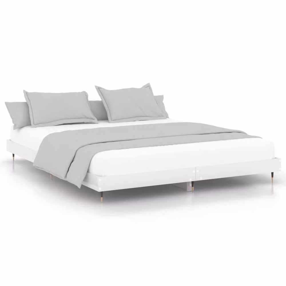 Berkfield Home Durable High Gloss White Bed Frame, W/D/H: 120 x 200 x 20 cm – 2