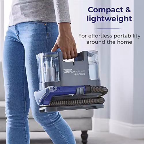 Tower T548005 AquajetPlus Spot Cleaner with Suction Nozzle and Brush, 400W, Grey and Blue, 1.2L Clean and Dirty Water Tanks – 6