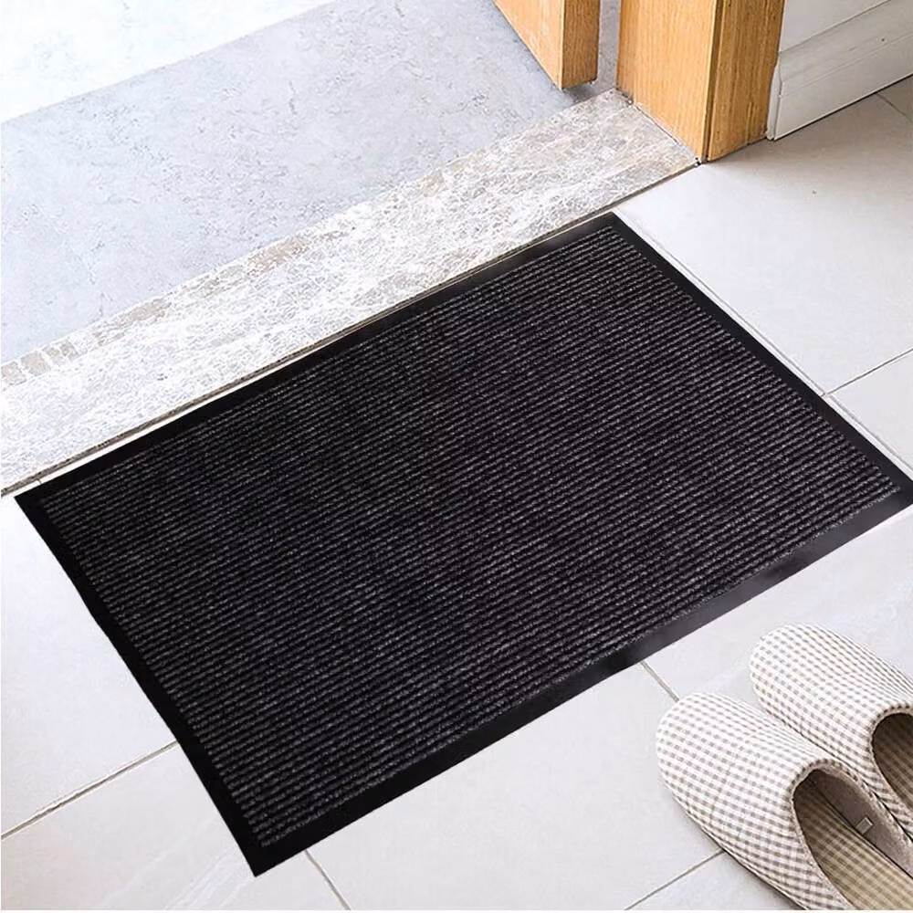 Kelvenix Non-Slip Washable Round Indoor Door Mat in Black, Diameter: 100 cm – 3