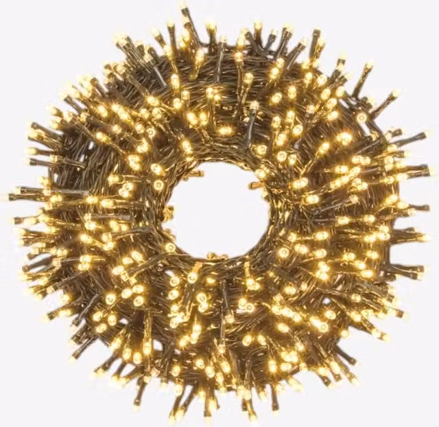 Garden Greatness 400 LED Multi-Function Warm White Christmas String Lights in Black