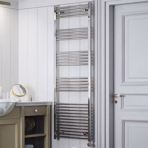 Terma Leo E Electric Towel Rail, Silver, H: 180 cm, W: 60 cm, 600 Watts – 1
