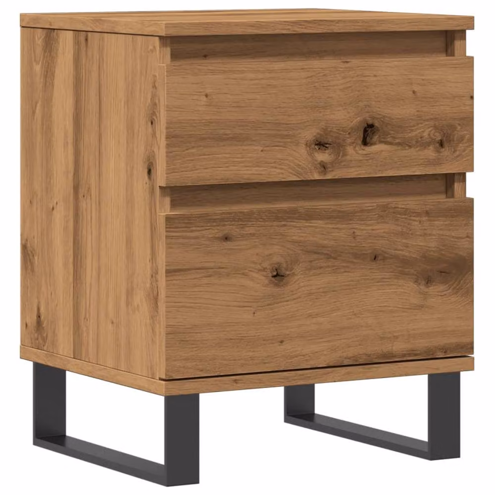 Berkfield Home Modern Artisan Oak Bedside Cabinet in Brown, W/D/H: 40 x 35 x 50 cm – 3
