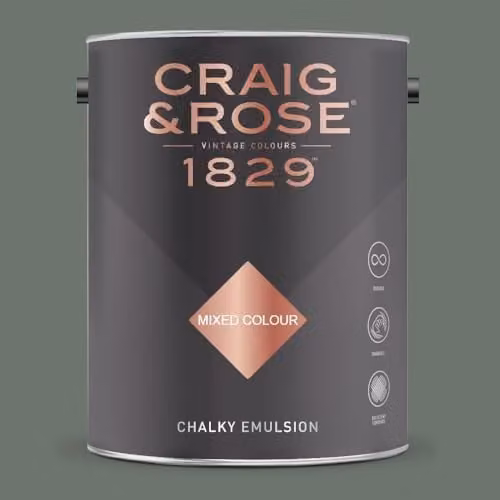 Craig & Rose 1829 Paint Stop Chalky Matt Emulsion in Pullman Green, 5 l