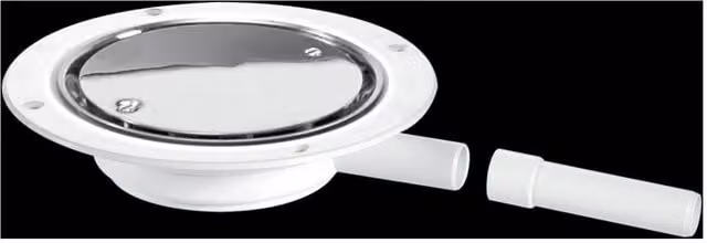 McAlpine USG1SS Untrapped Gully with Clamp Ring and Cover Plate, 22mm Horizontal, Silver Stainless Steel