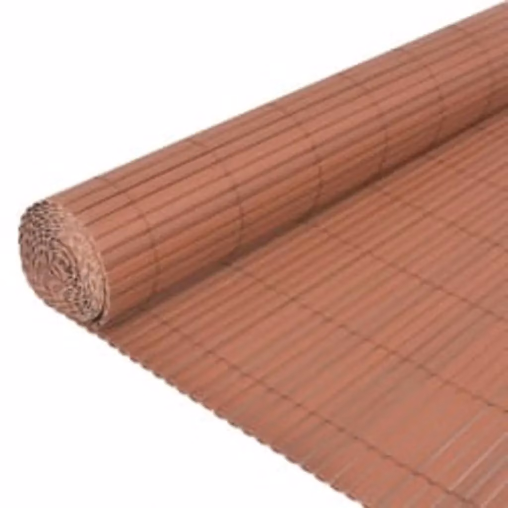 Berkfield Home Double-Sided Brown PVC Garden Fence, H: 90 cm, W: 400 cm – 2