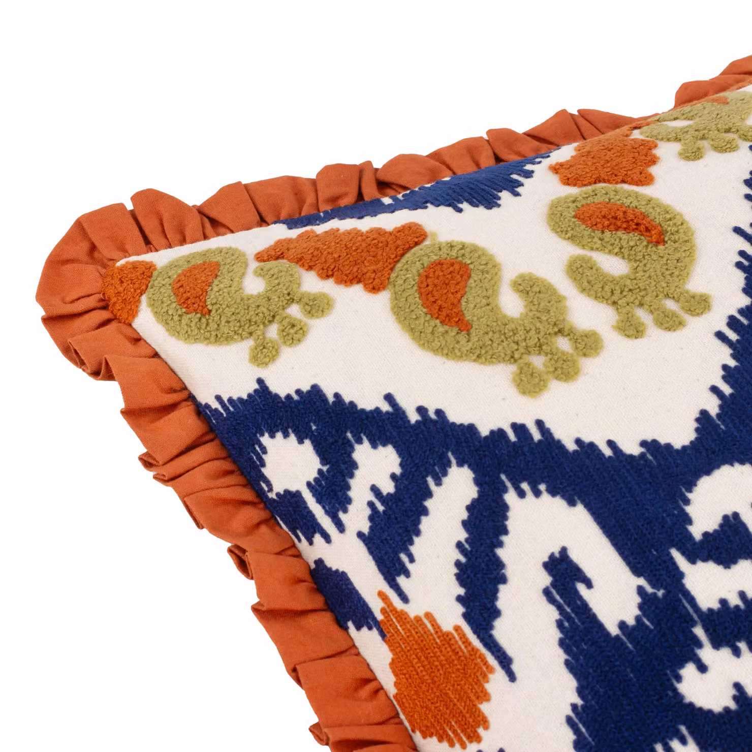 Terrys Graphic Cotton Square Cushion, Orange and Blue, W/D/H: 45 x 45 x 45 cm – 4