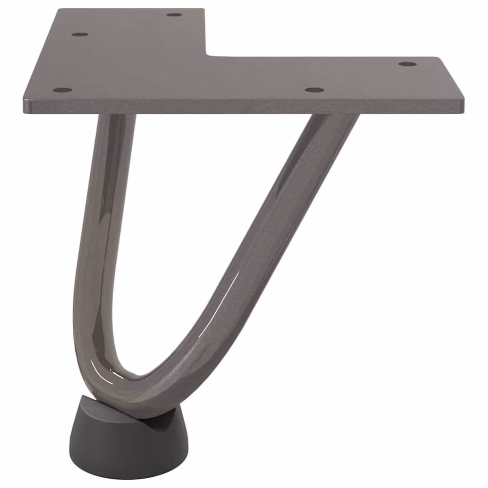 Berkfield Home Hairpin Table Legs, 4 Pieces, Grey Matt Stainless Steel, Height: 10 cm – 2