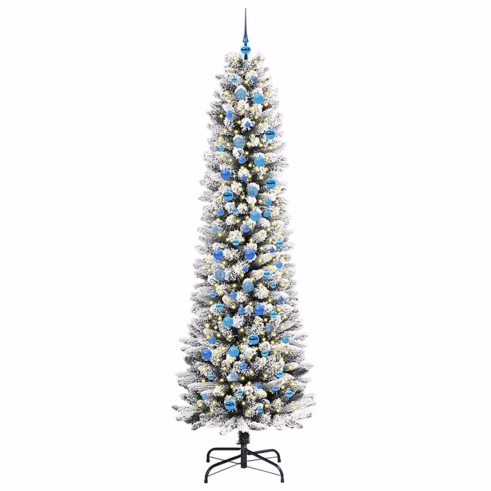 Berkfield Home Artificial Christmas Tree with 300 LEDs in Green, White and Black, Height: 240 cm – 3