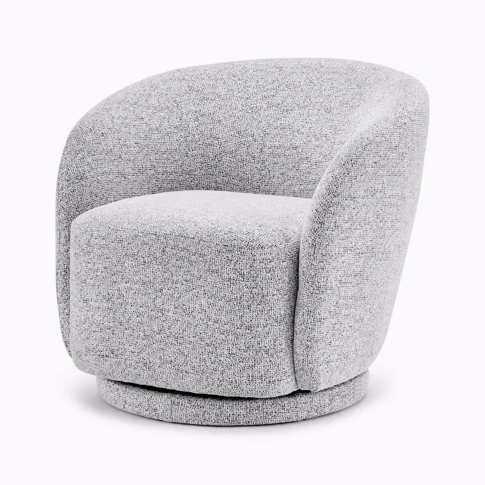 FurnitureboxUK Romilly Grey Fabric Swivel Accent Tub Chair – 2