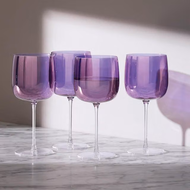 LSA Aurora Purple Wine Glass, 450 ml
