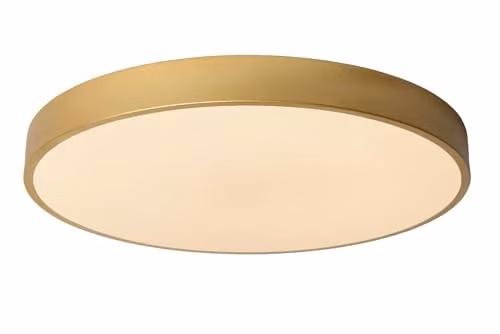Lucide UNAR Dimmable LED Flush Ceiling Light, Gold/Brass, Diameter: 49.5 cm – 1