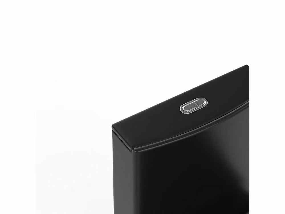 Vente-unique NAGILAM Matt Black Ceramic Floor-Standing WC with Soft-Close Seat and Horizontal Outlet, H: 78.5 cm, W: 35.0 cm, D: 69.0 cm – 4