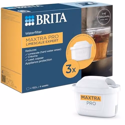 BRITA MAXTRA Pro Limescale Expert Water Filter Cartridges, 3 Pack, White – 1