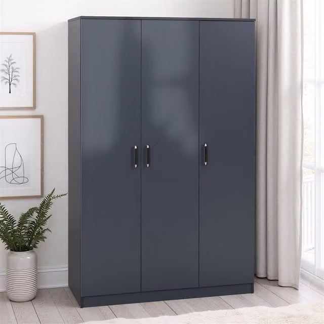Seconique Dakotia 3 Door Wardrobe in Dark Grey