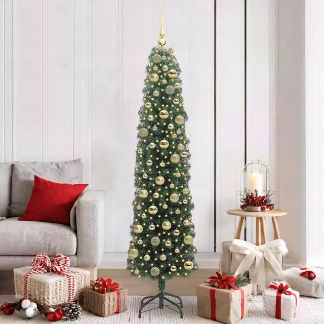Berkfield Home Artificial Christmas Tree with 300 LEDs in Green, Height: 180 cm