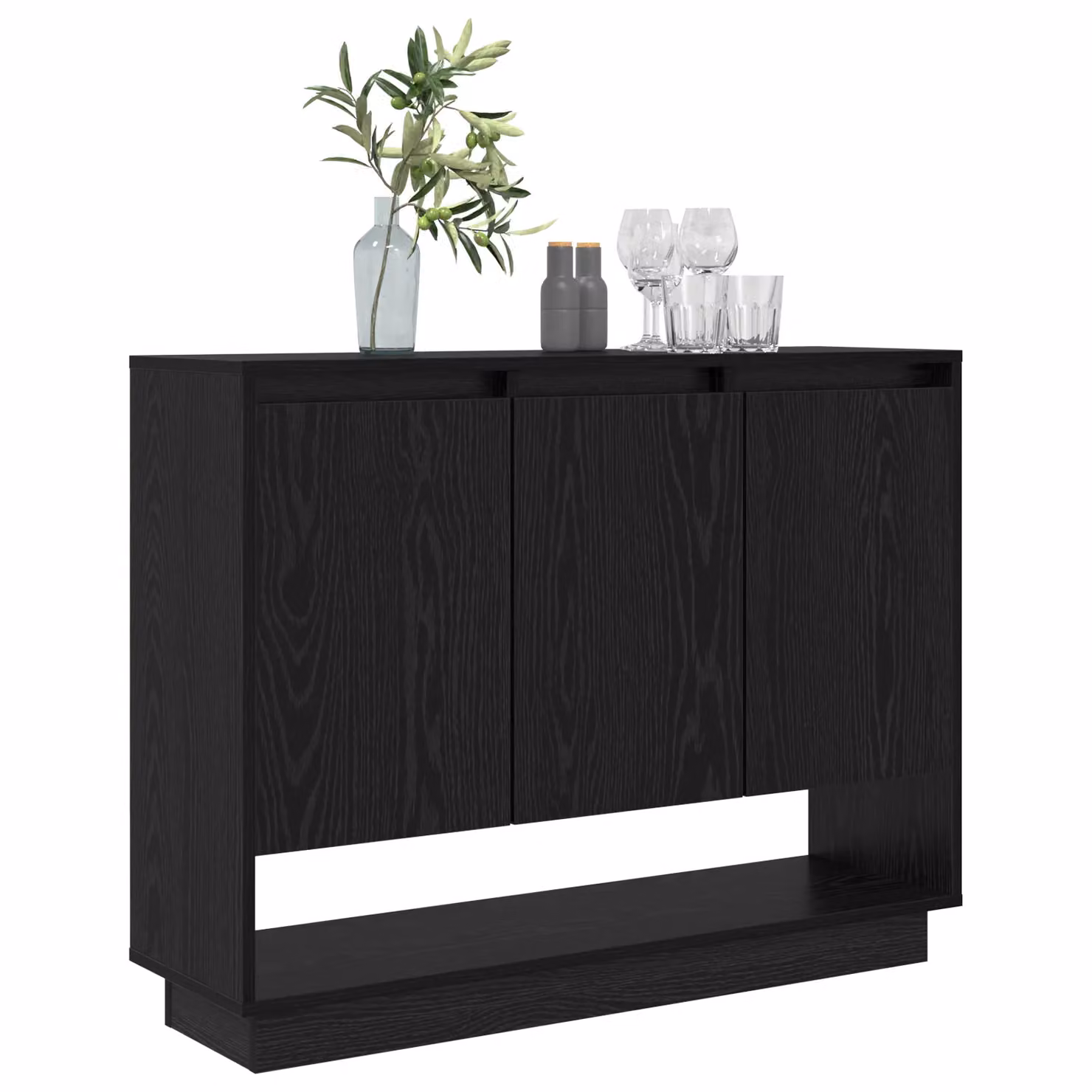 Berkfield Home Black Oak Sideboard with Shelf and Door, W/D/H: 97 x 29 x 75 cm – 3
