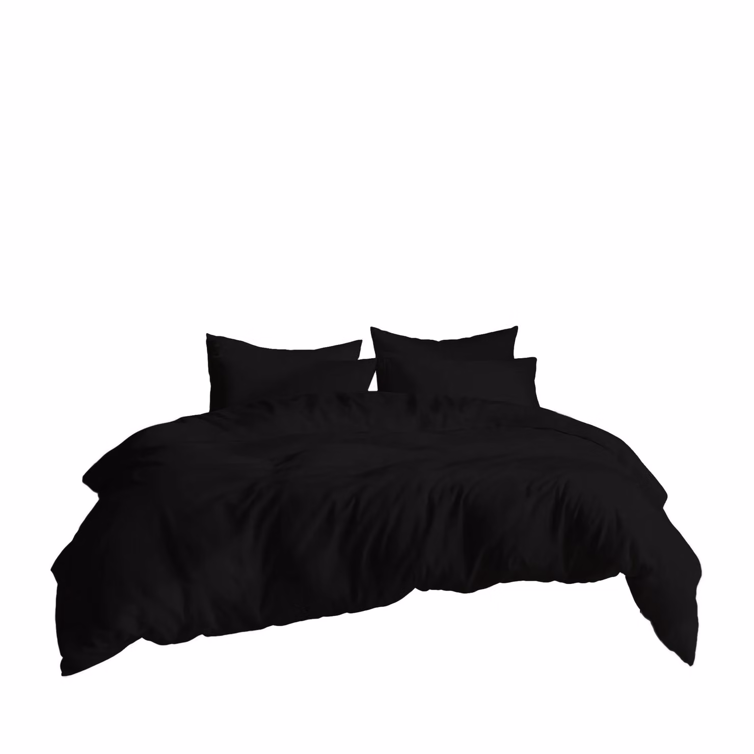 Home Sweet Home UK Plain Dyed Polycotton Duvet Cover and Pillowcase Set, Black, King Size, W/D/H: 240 x 220 cm – 2