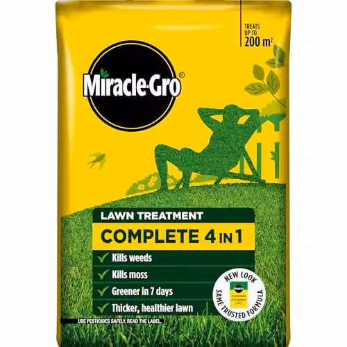 Miracle-Gro Evergreen Complete 4-in-1 Lawn Food with Weed and Moss Control, 200 m2, Yellow – 1