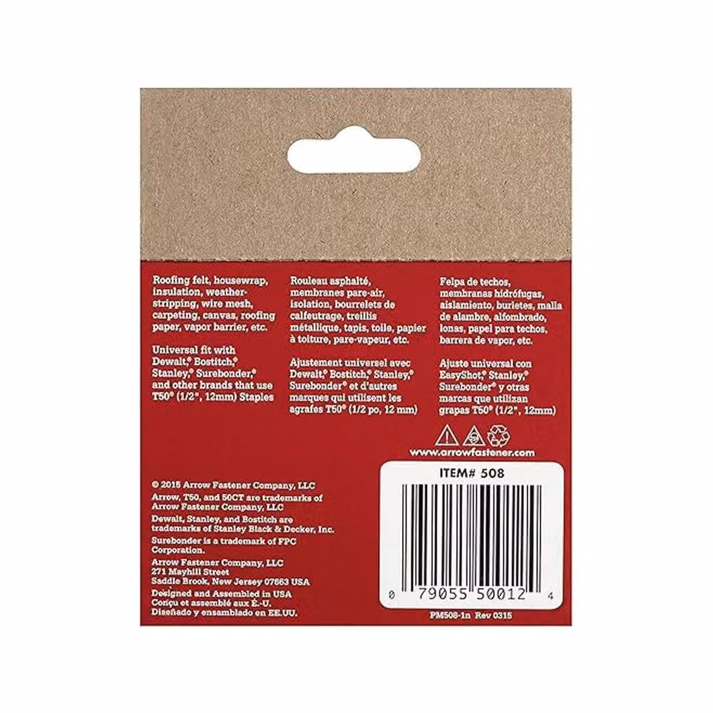 Arrow T50 Flat Wire Staples, 6mm, Silver, 1250 Pack – 2