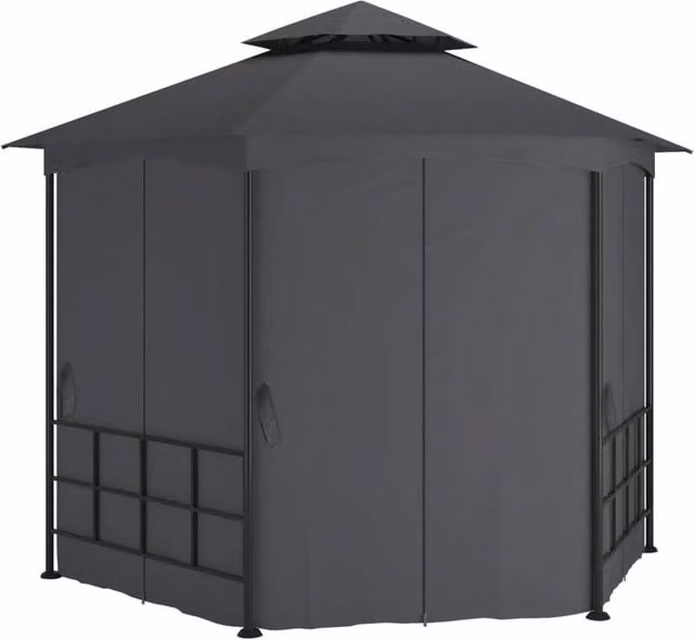 Berkfield Home Gazebo with Sidewalls, Anthracite and Black, W: 310 cm, D: 270 cm, H: 270 cm