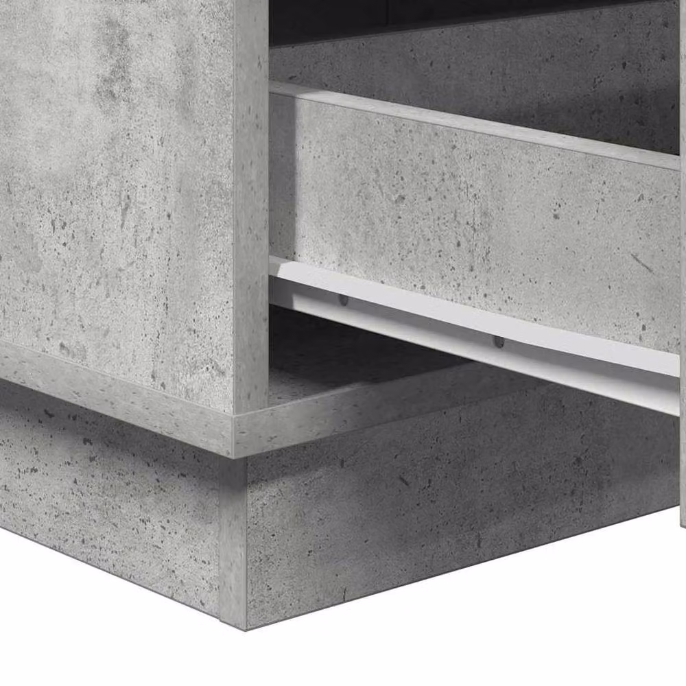 Berkfield Home Modern Bedside Cabinet with Integrated LED Lighting in Concrete Grey, W: 39 cm, D: 34.5 cm, H: 65 cm – 2