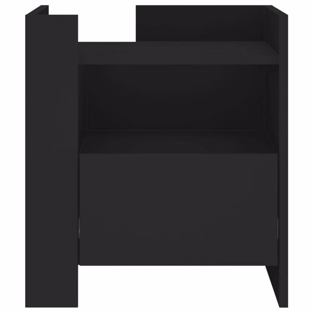 Berkfield Home Modern Black Bedside Cabinet in MDF, W/D/H: 45 x 50 x 50 cm – 4