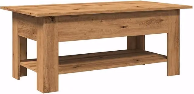 Berkfield Home Artisan Oak Coffee Table in Brown, W/D/H: 102 x 55 x 42 cm