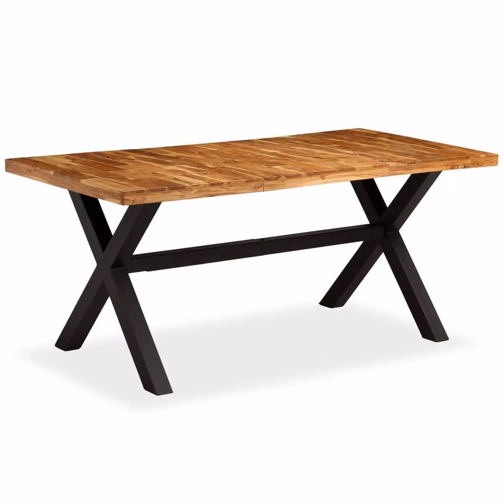Berkfield Home Rectangular Dining Table in Brown Solid Acacia and Mango Wood, W/D/H: 180 x 90 x 76 cm – 2