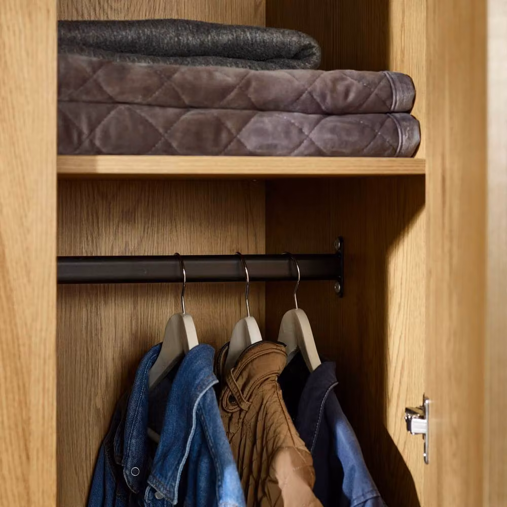 Cheshire Ashford 2 Door Wardrobe in Light Oak Effect and Black – 4