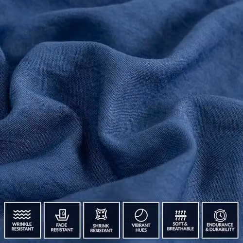 Pamposh King Size Microfibre Duvet Cover Set, 2 Pack, Blue, 180 x 200 cm – 4